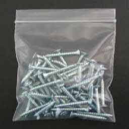 Screws in a heavy duty zip lock grip seal bag